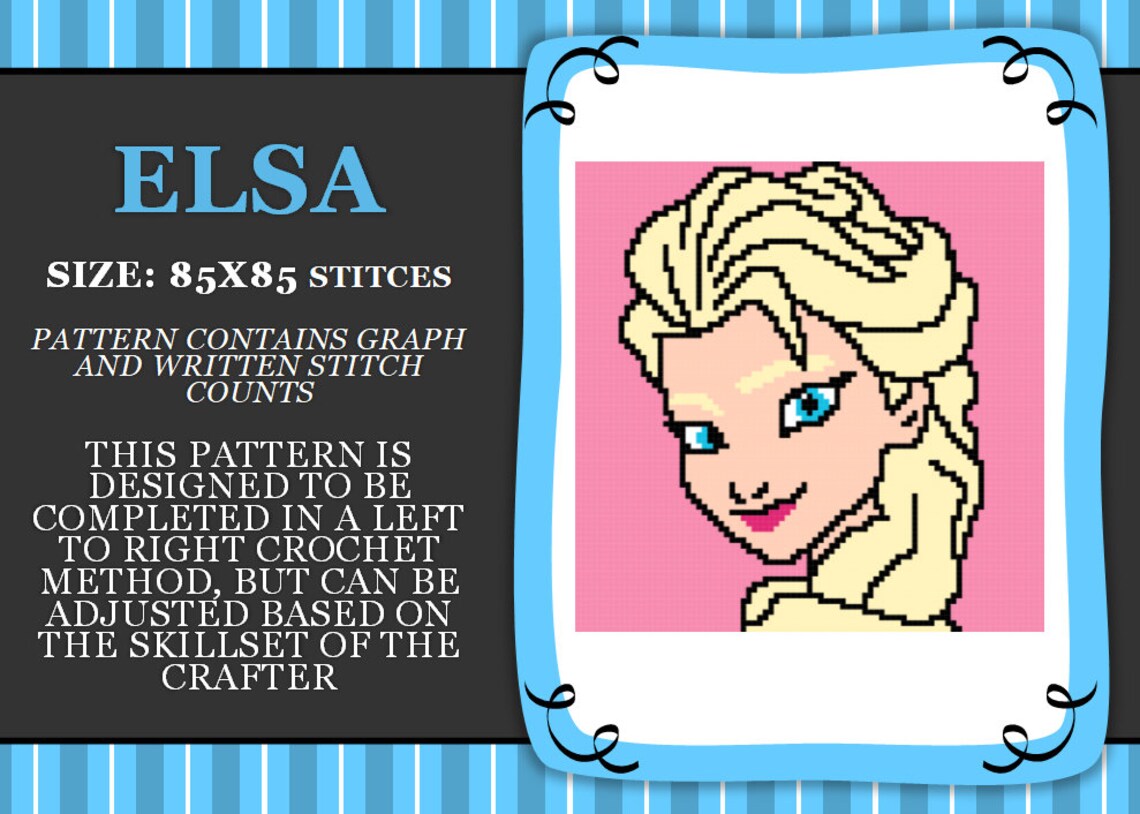Elsa Magic Patterns Elsa Graph PATTERN ONLY With Written Stitch Counts - Etsy