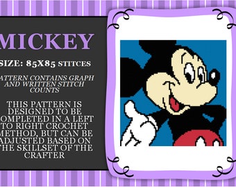 Mickey graph PATTERN ONLY with written stitch counts