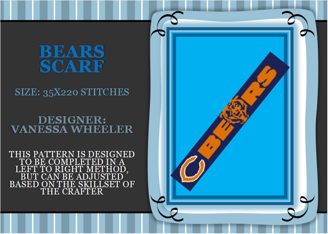 Graph Pattern Bears Bears Scarf Graph PATTERN ONLY With Written Stitch Counts - Etsy