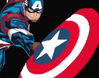 ALLEEN Captain America grafisch PATROON met geschreven stekentellingen