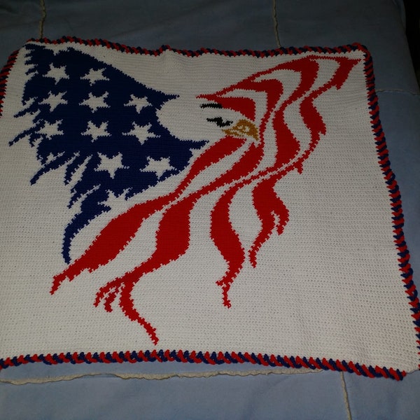 Patriotic Eagle graph PATTERN ONLY with written instruction
