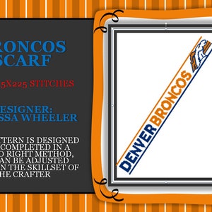 Broncos Scarf Graph PATTERN ONLY with written stitch counts