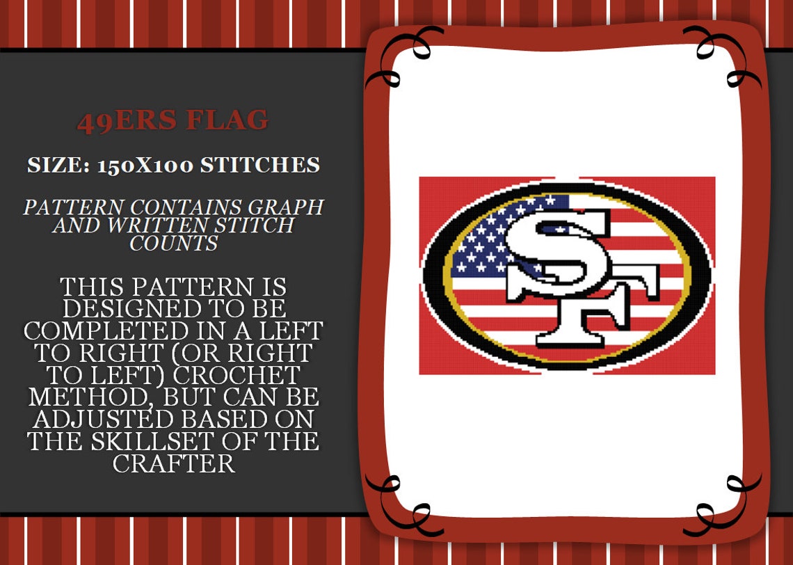 49ers Graph PATTERN ONLY With Written Stitch Counts - Etsy