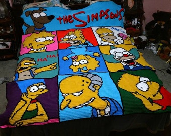 Simpsons Graphghan PATTERN ONLY bundle with written instruction