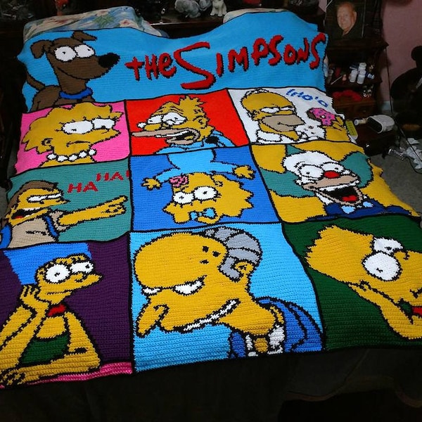Simpsons Graphghan PATTERN ONLY bundle with written instruction