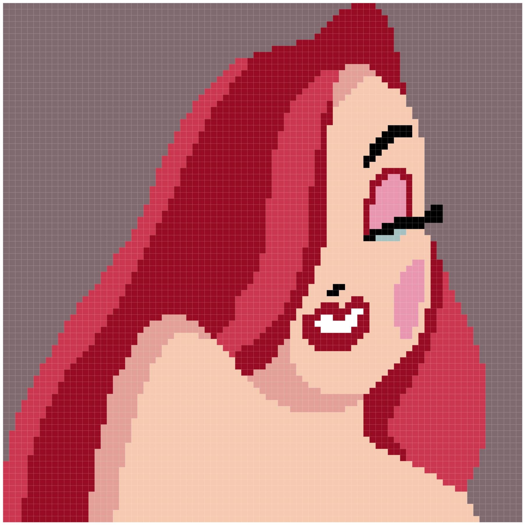 Jessica Rabbit Graph PATTERN ONLY With Written Instruction image