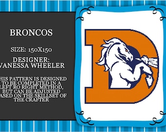 Broncos Graph PATTERN ONLY with written stitch counts