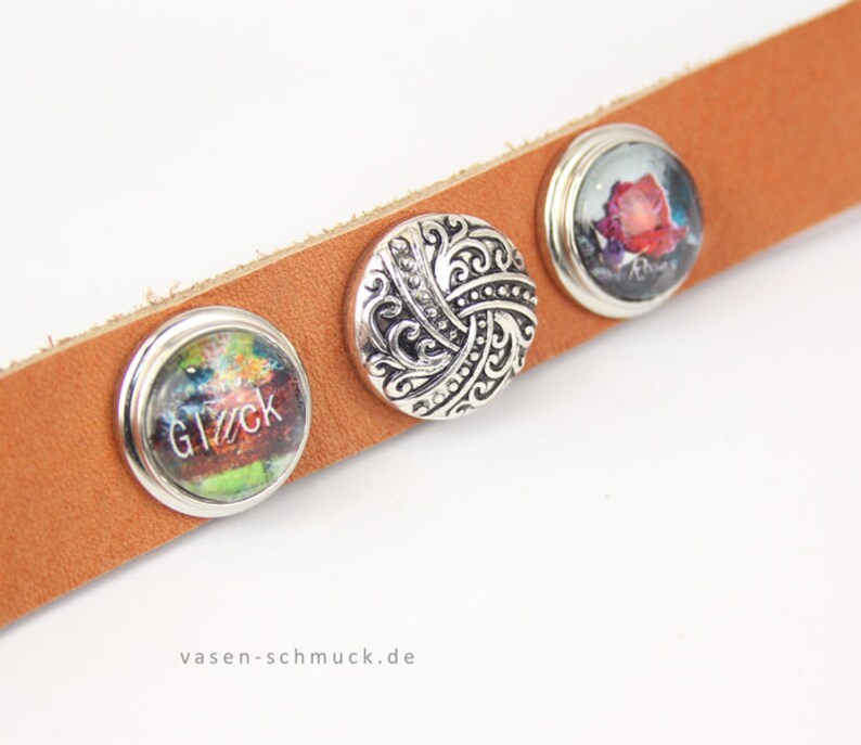 Rewind Leather Bracelet Cognac /& 6 motives love joy peace rose Happiness compatible interchangeable