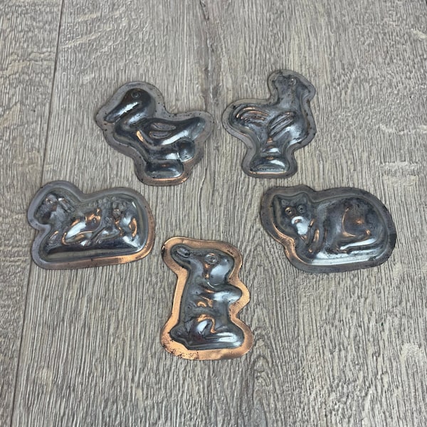 Animal shape candy moulds - small metal sweet mould - tin mould for Petit fours - novelty chocolate moulds