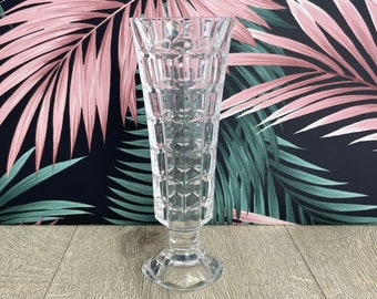 Small Square Cut Glass Vase – Vintage Lead Crystal for Winter Blooms