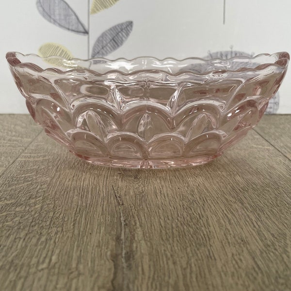 Bagley Salisbury range rose pink  glass bait dish - pattern no. 2432