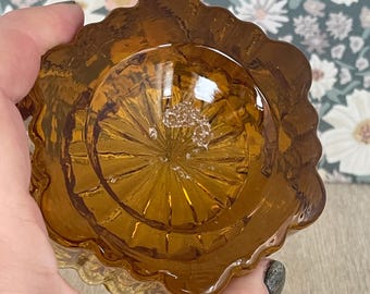 Brown Glass Piano Castor Cup – Victorian Era Salvage Piece