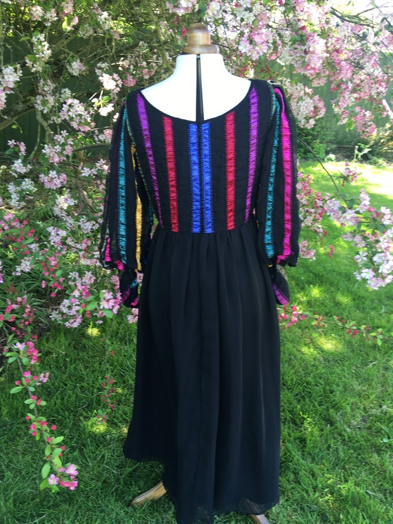 Evening dress for women- Rainbow stripe and black… - image 8