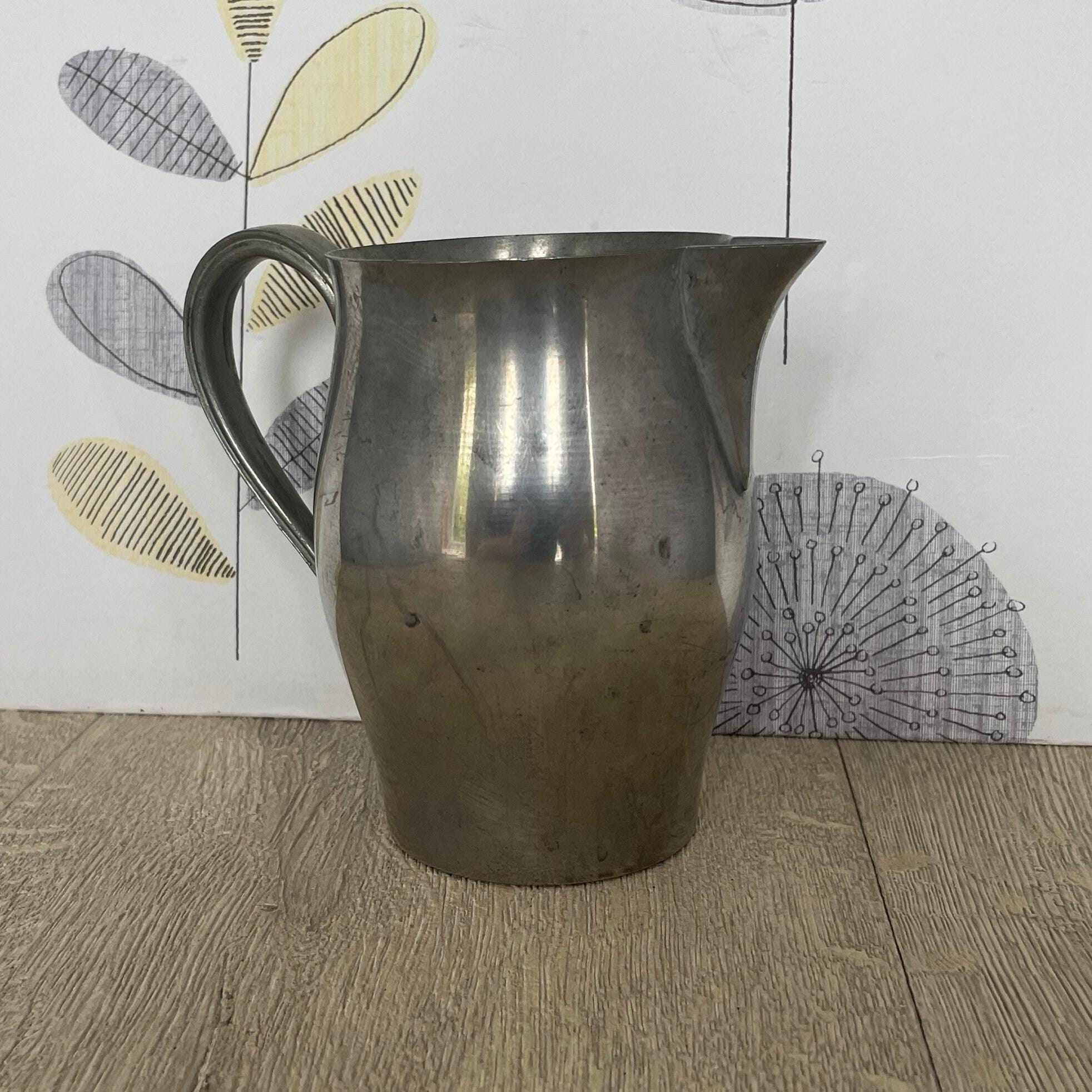 Vintage Pewter Milk Jug – International Pewter Metal Creamer, Mid