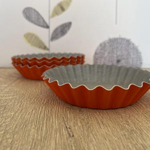 Small Orange Crimped Flan or Tart Tins - set of Four