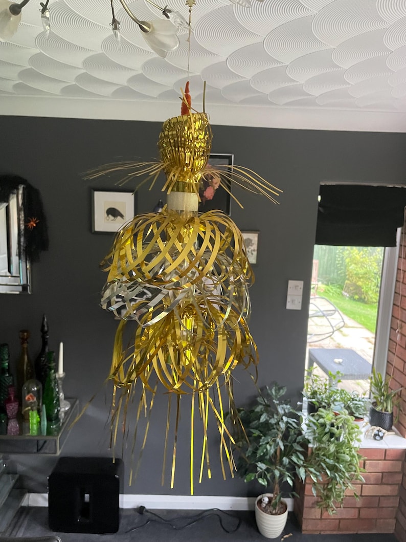 Metallic Foil Cascade Large Gold Roman Candle Christmas Decoration