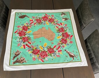 ヴィンテージ オーストラリア プリント テーブルクロス：コアラ