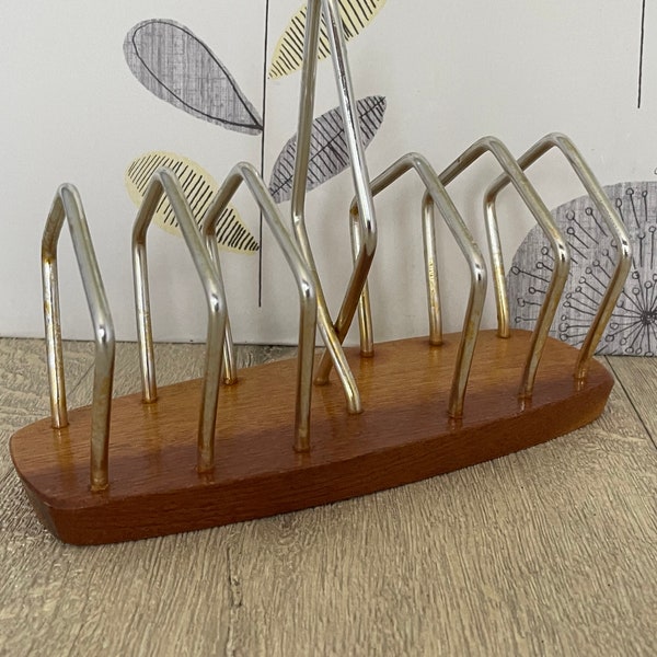 Wyncraft mid century modern toast rack in wood and wire finish