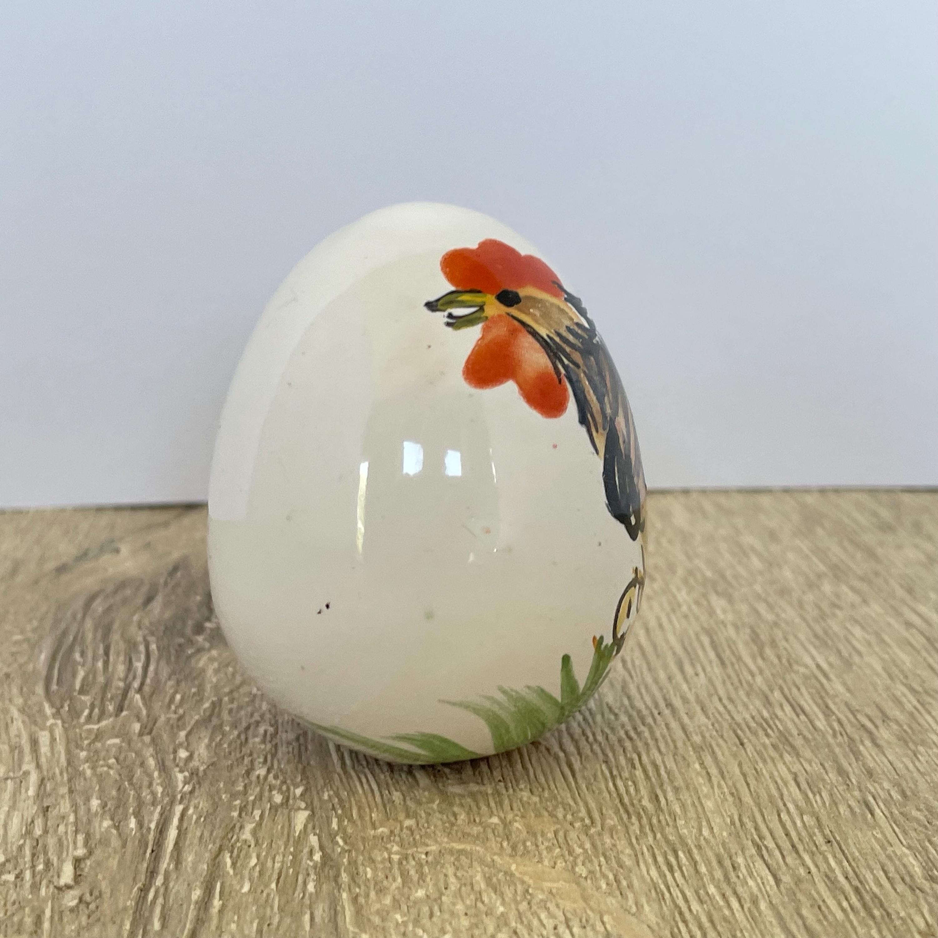 Vintage Ceramic Egg With Painted Rooster – Easter Décor, 1980s - Etsy