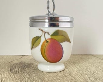 Royal Worcester porcelain egg coddler Evesham fruit pattern small single egg size