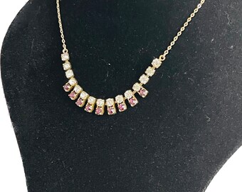 Deep purple diamante rhinestone choker length necklace for bride or prom
