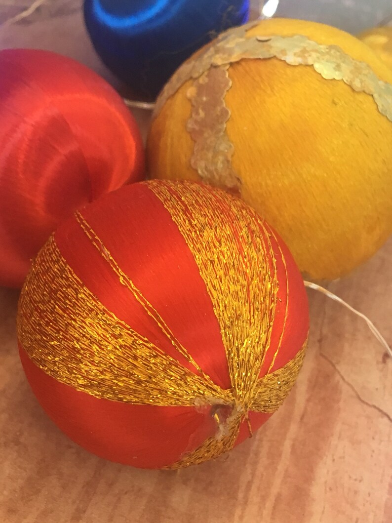 Satin christmas decorations for repair or crafts