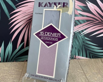 Kayser 15 denier kousen in platina - vintage pure dameskousen - retro grijs gekleurde nylon kousen