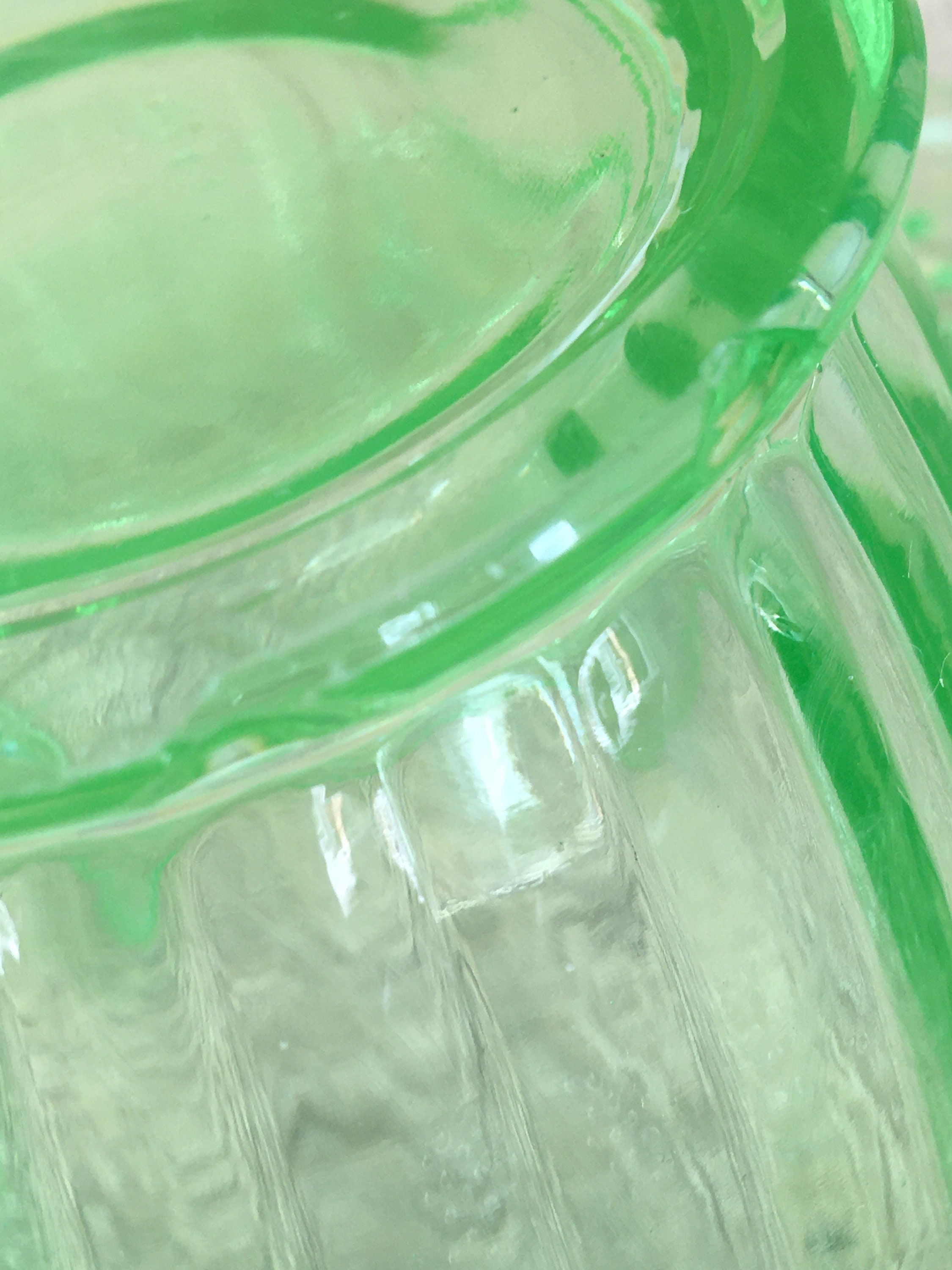 Uranium Glass Hobnail Posy Vase Jobling Art Deco Green Glass Etsy
