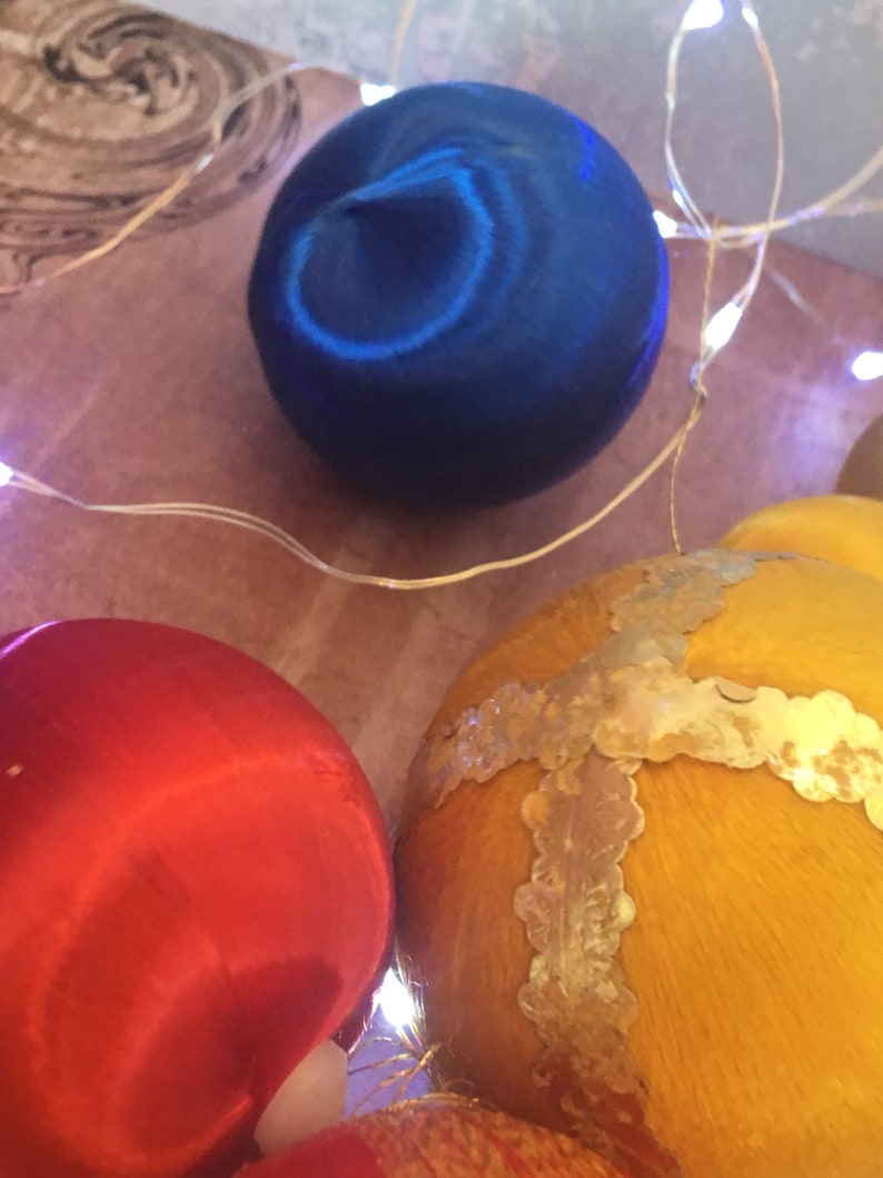 Satin christmas decorations for repair or crafts