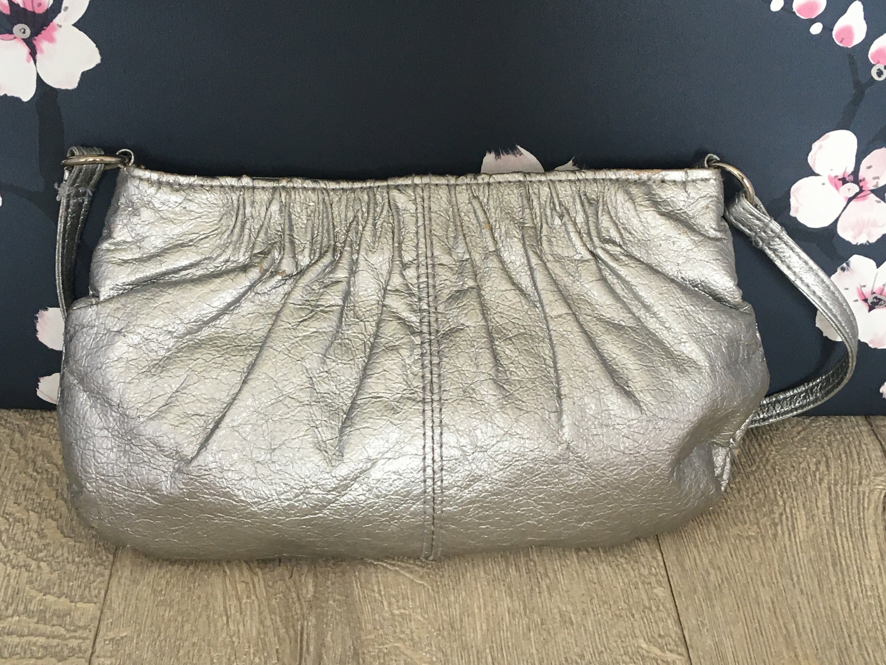 Silver faux leather evening bag small purse for women Etsy