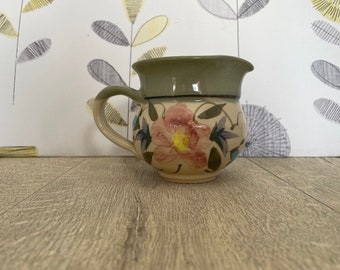 Studio pottery floral  milk jug with nineties aesthetic