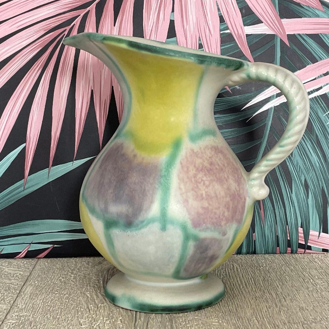 Art Deco Dumler & Breiden Vase: West German Ceramic Pitcher