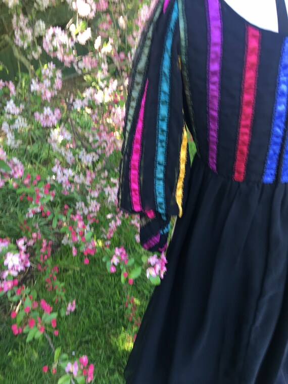 Evening dress for women- Rainbow stripe and black… - image 2