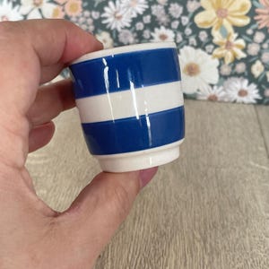 Cornishware Blue & White Stripe Egg Cup - Traditional British Pottery