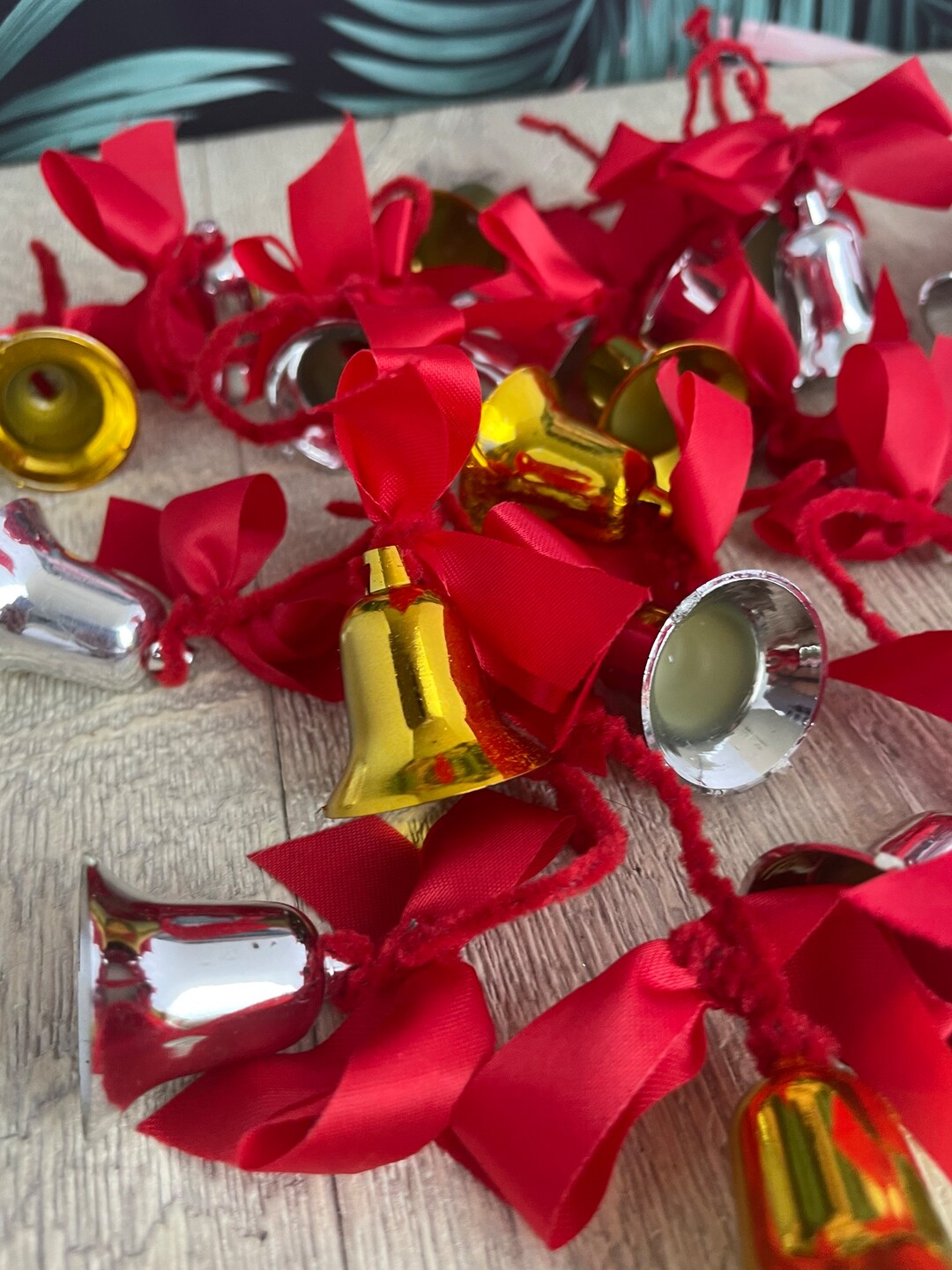 Mini Christmas Bells Set of Gold Silver Red Tree Decorations Etsy