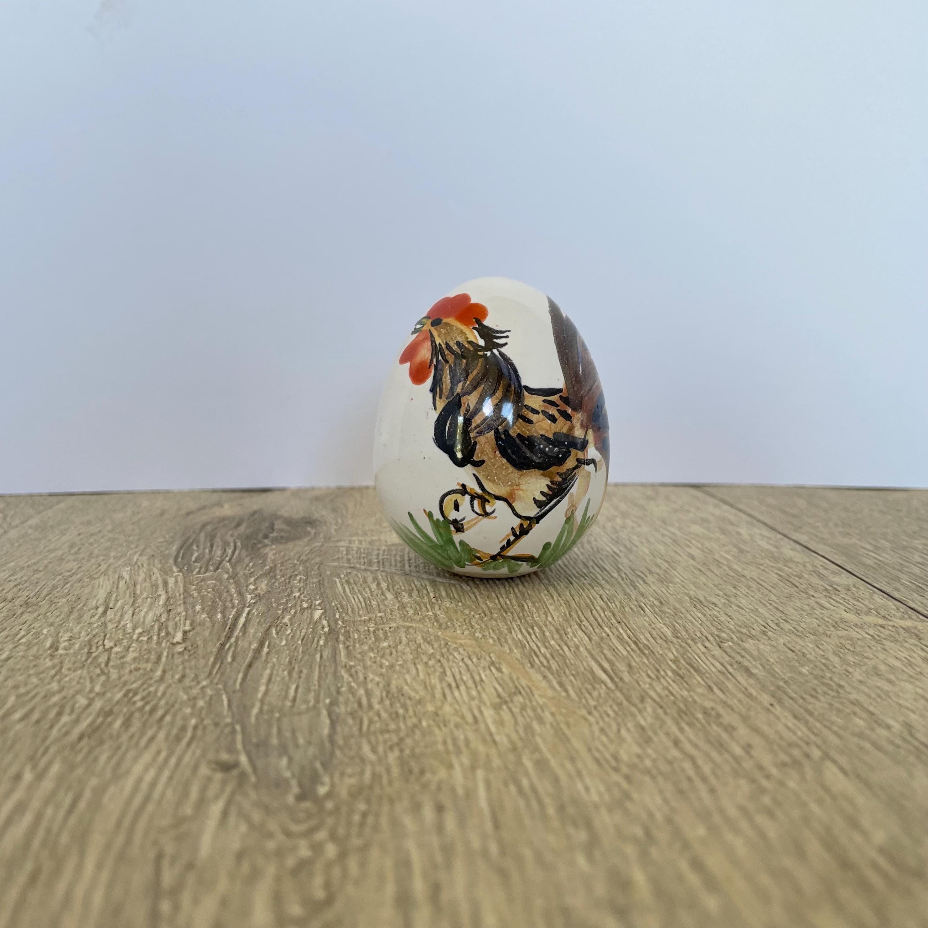 Vintage Ceramic Egg With Painted Rooster – Easter Décor, 1980s - Etsy
