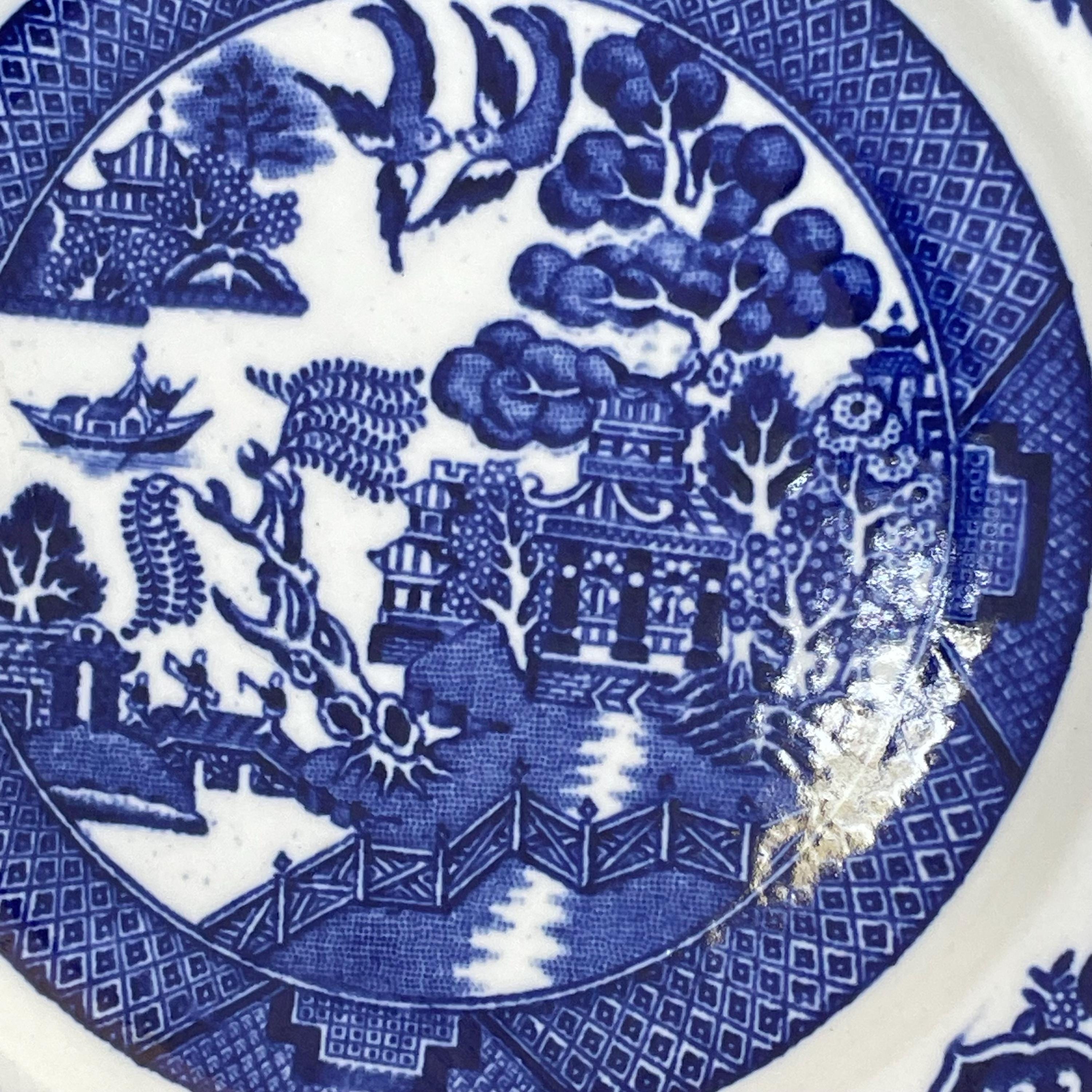 Blue Willow Tea Plate – JHW & Sons Hanley Semi Porcelain Vintage