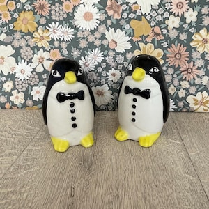 Novelty Penguin with Bow Tie Shaped Salt & Pepper Set