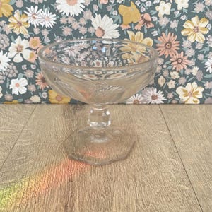 Clear Glass Dessert Dish – Vintage Sundae, Sherbet or Ice Cream Bowl, Retro Tableware