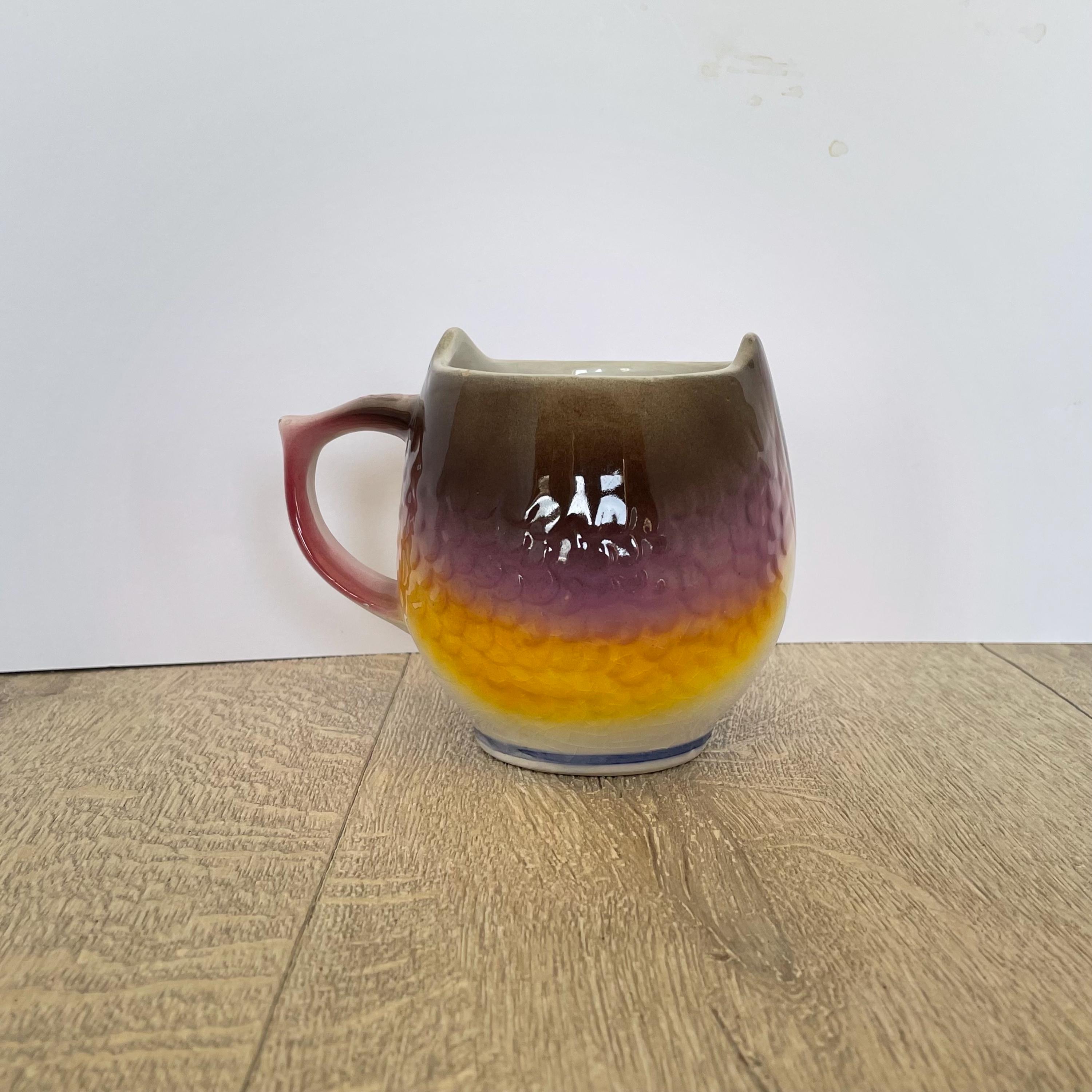 手描きデザインのヴィンテージ陶器製フクロウマグカップ - Etsy 日本