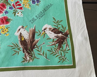 ヴィンテージ オーストラリア コアラ　野鳥プリント テーブルクロス ヴィンテージ オーストラリア プリント テーブルクロス：コアラ