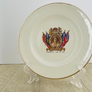 Queen Elizabeth II Coronation Plate - British royal memorabilia from Symington Pottery