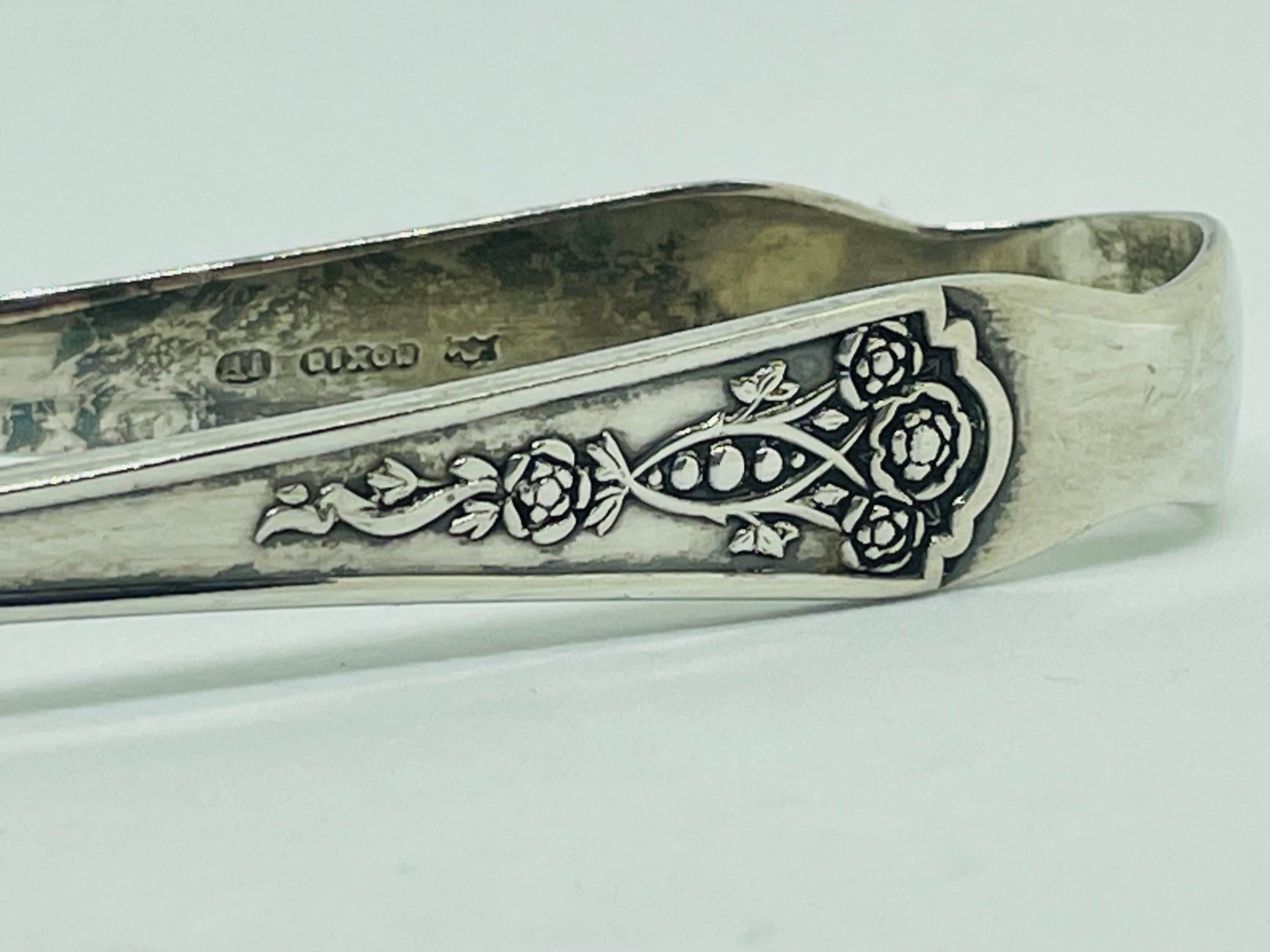 Silver-plated Sugar Tongs – Ornate Rose Handle, Dixon A1, C.1950s