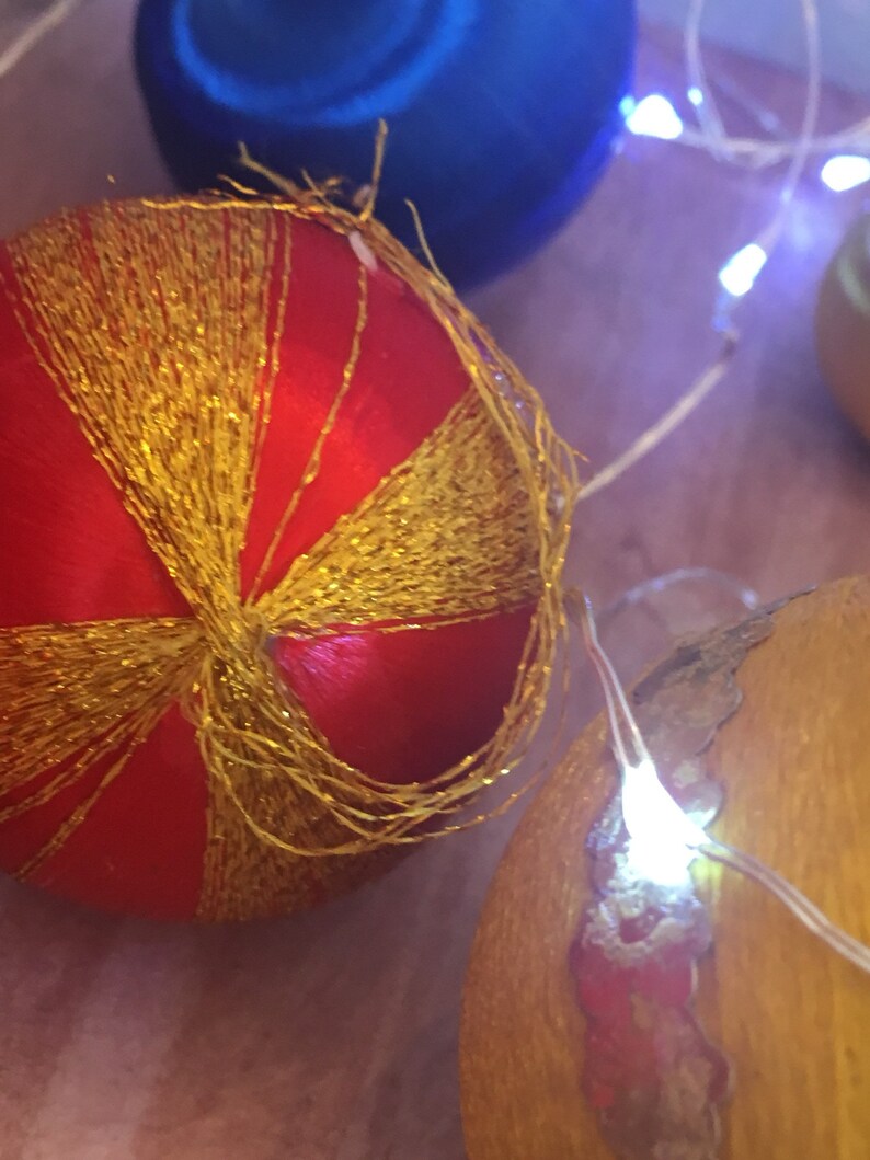 Satin christmas decorations for repair or crafts