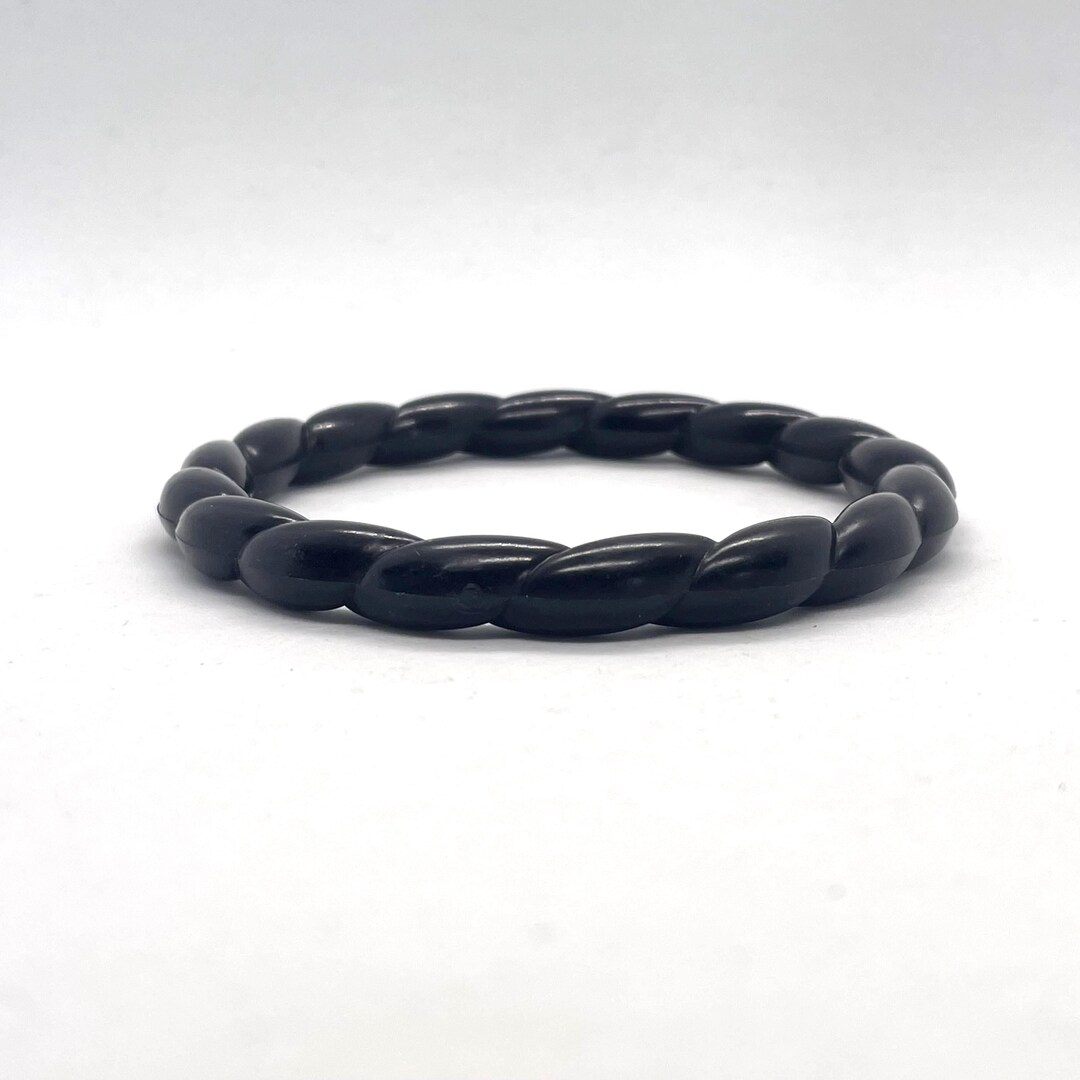Vintage Black Rope Twist Bangle – Slim Plastic Spacer Bracelet - Etsy