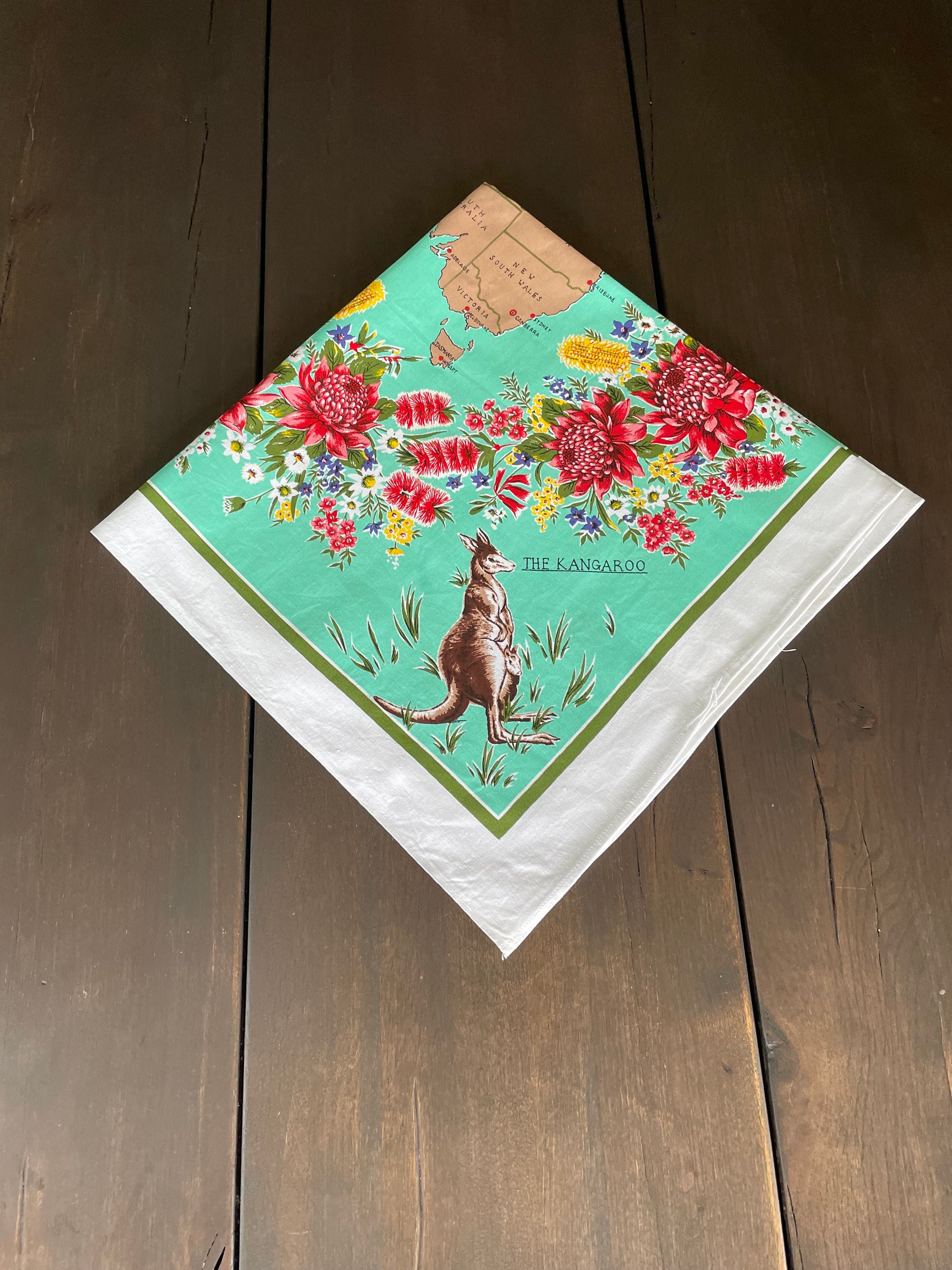 ヴィンテージ オーストラリア プリント テーブルクロス：コアラ