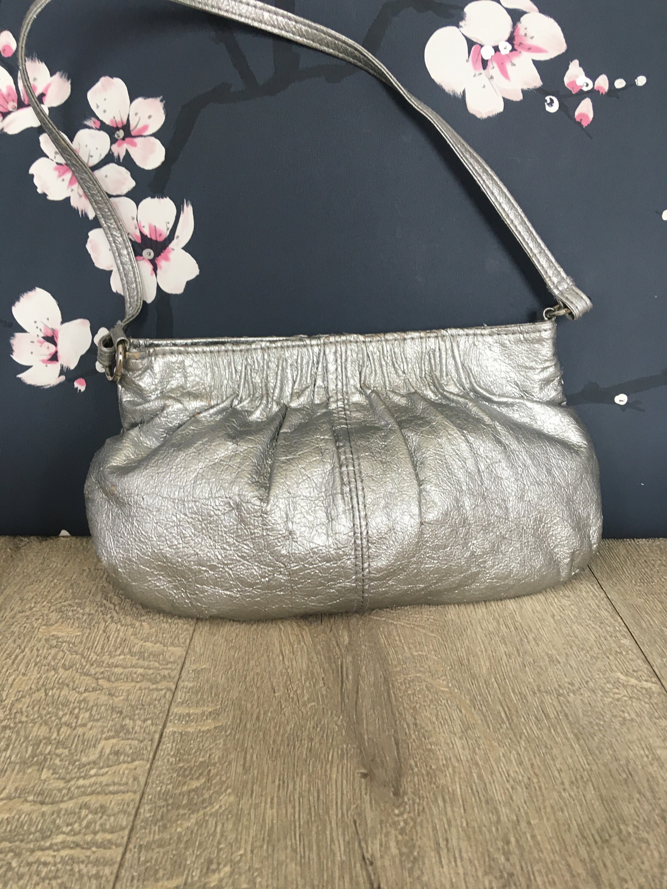 Silver faux leather evening bag small purse for women Etsy