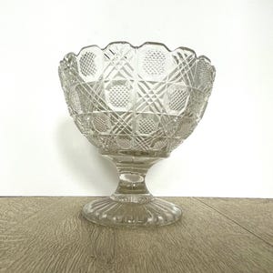 Edwardian clear glass chalice shaped candy dish or compote
