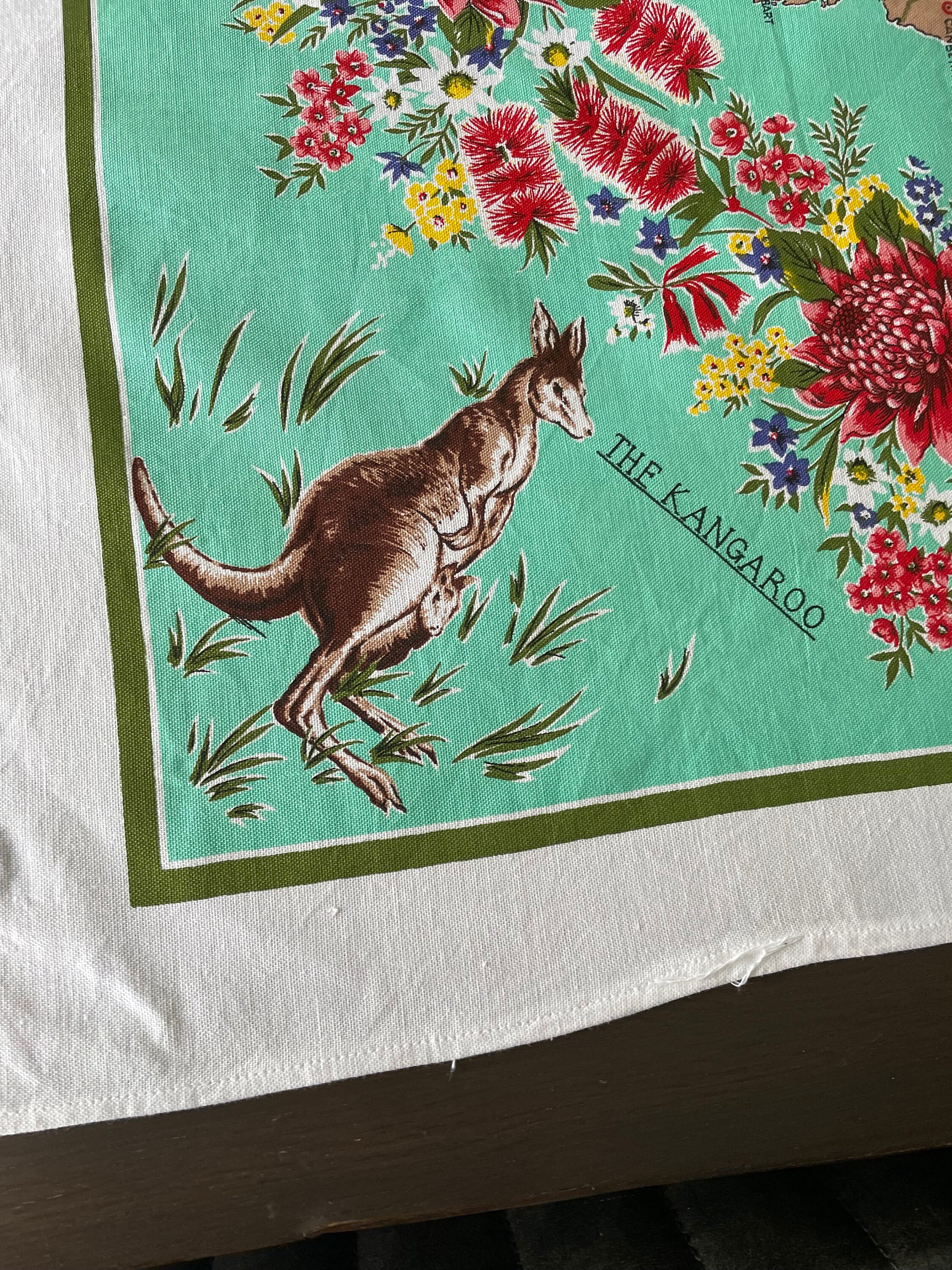 ヴィンテージ オーストラリア プリント テーブルクロス：コアラ