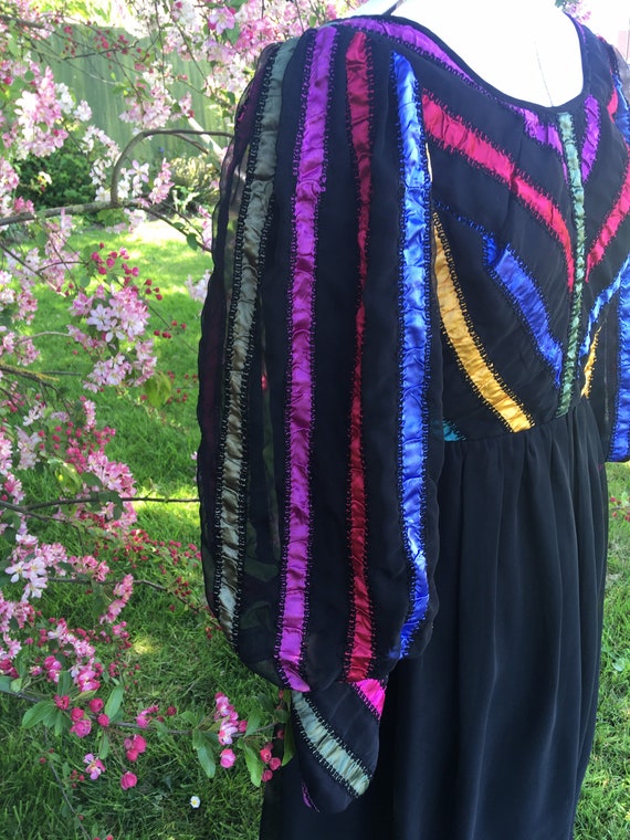 Evening dress for women- Rainbow stripe and black… - image 10